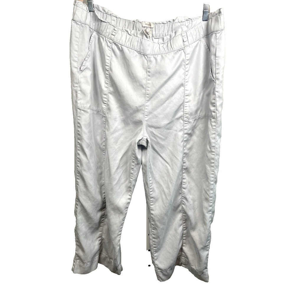 Joie Pull On Pants 100% Lyocell 1X Gray Women's Plus beach lounge comfort Summer